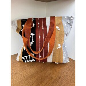 Altiplano Handwoven Guatemalan Tote with Suede Handles NWT